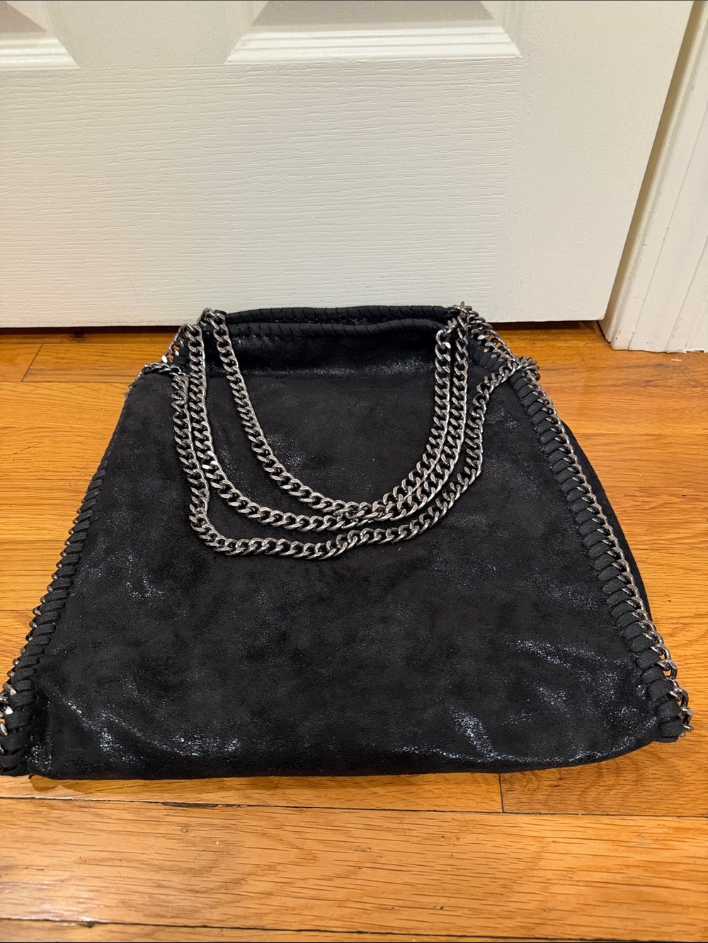 Black Chain-Handle Women's Tote Bag